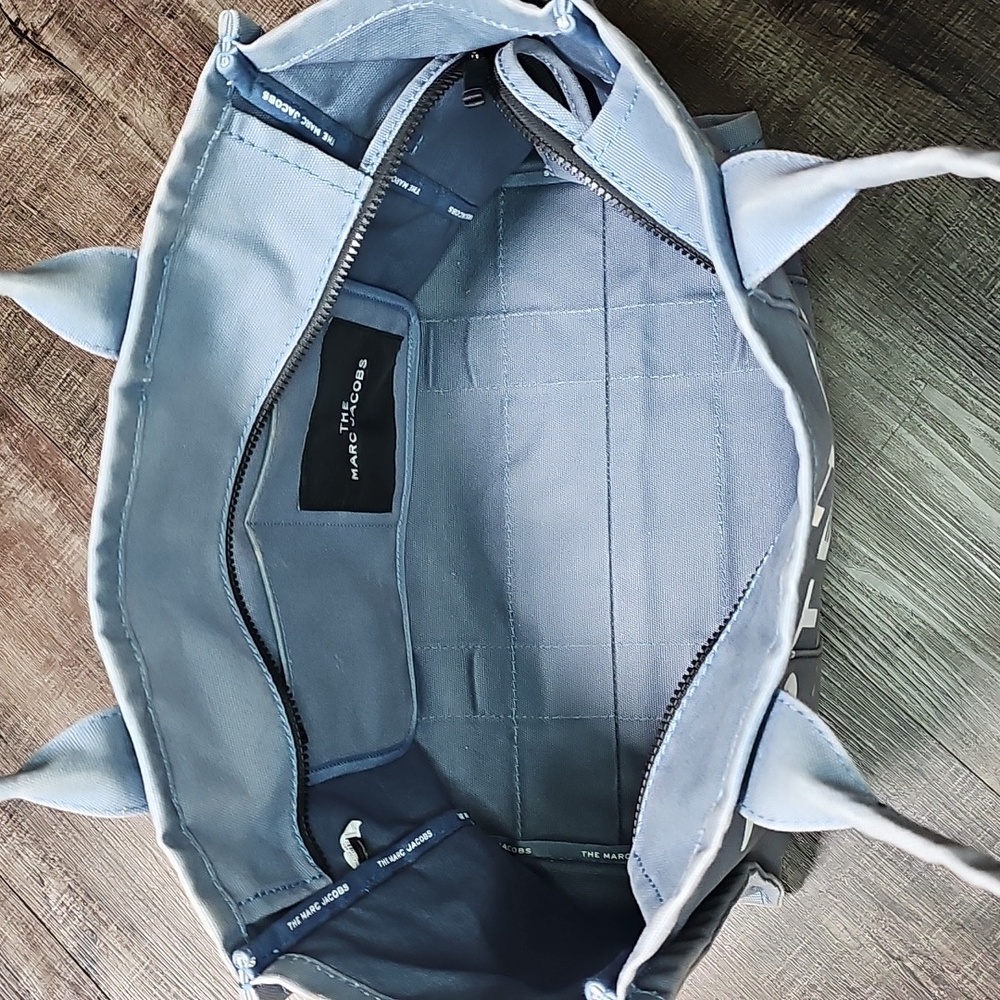 Marc Jacobs The Tote Bag Blue Canvas Large - Picture 10 of 14